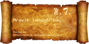 Mravik Tonuzóba névjegykártya